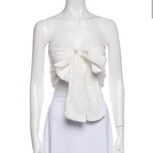 Faithfull the Brand White Bow Crop Top